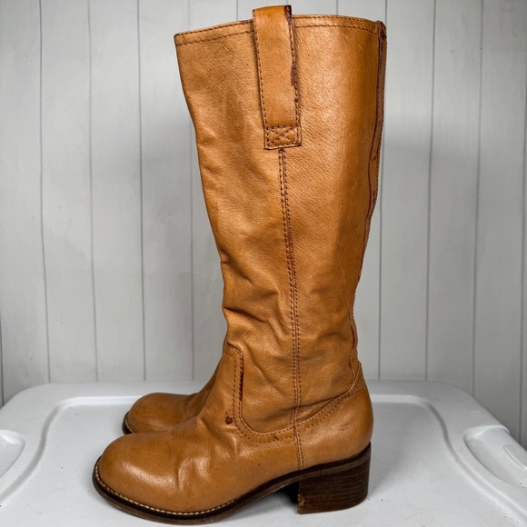 Steve Madden Foreway Knee High Riding Boots Leather Chunky Boho Western Chic 8M - Picture 4 of 13